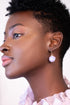 Lilac Beaded Ball Drop Earring